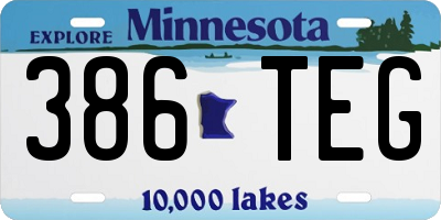MN license plate 386TEG
