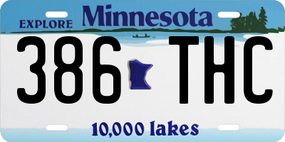 MN license plate 386THC