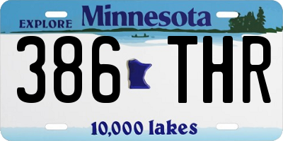 MN license plate 386THR