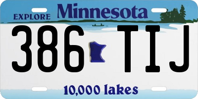 MN license plate 386TIJ