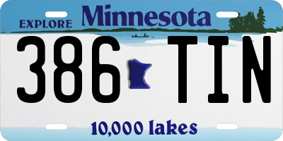 MN license plate 386TIN