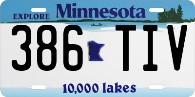MN license plate 386TIV