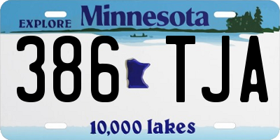 MN license plate 386TJA
