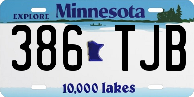 MN license plate 386TJB