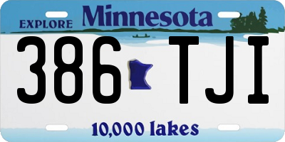 MN license plate 386TJI