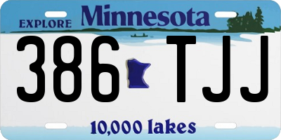 MN license plate 386TJJ