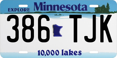 MN license plate 386TJK