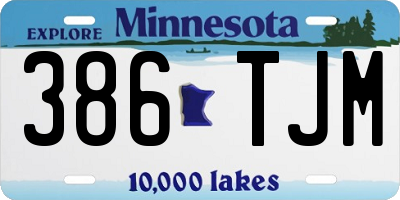 MN license plate 386TJM