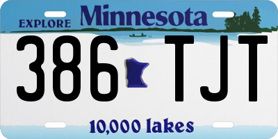 MN license plate 386TJT