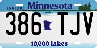 MN license plate 386TJV