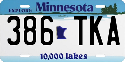 MN license plate 386TKA