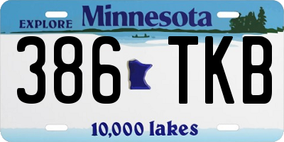 MN license plate 386TKB