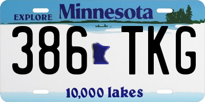 MN license plate 386TKG