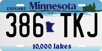 MN license plate 386TKJ