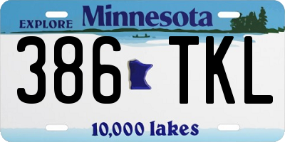 MN license plate 386TKL
