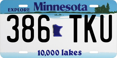 MN license plate 386TKU