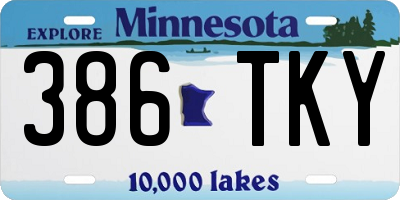 MN license plate 386TKY