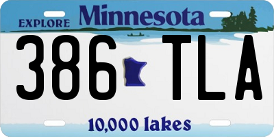 MN license plate 386TLA
