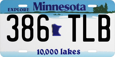 MN license plate 386TLB