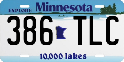 MN license plate 386TLC
