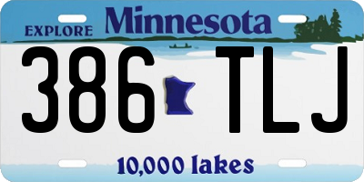 MN license plate 386TLJ