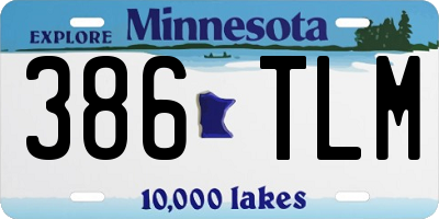 MN license plate 386TLM