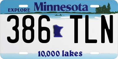 MN license plate 386TLN