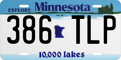 MN license plate 386TLP