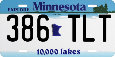MN license plate 386TLT