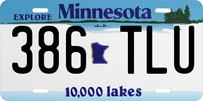 MN license plate 386TLU