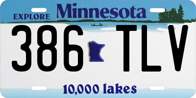 MN license plate 386TLV