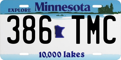 MN license plate 386TMC