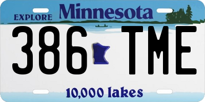 MN license plate 386TME