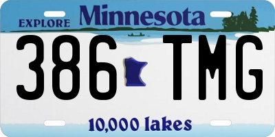 MN license plate 386TMG
