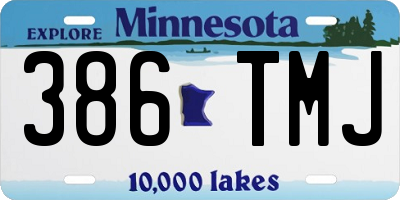 MN license plate 386TMJ