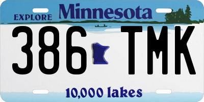 MN license plate 386TMK