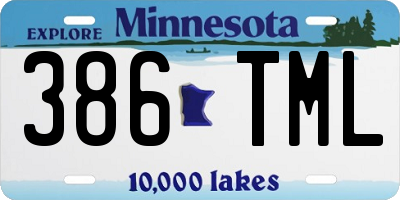 MN license plate 386TML