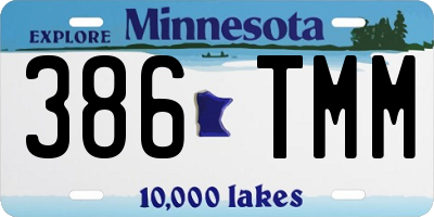 MN license plate 386TMM