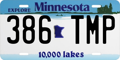 MN license plate 386TMP