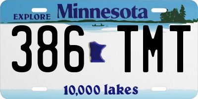 MN license plate 386TMT