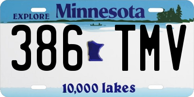 MN license plate 386TMV