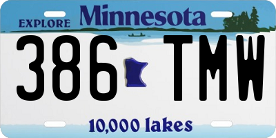 MN license plate 386TMW