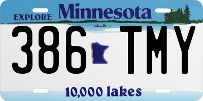 MN license plate 386TMY
