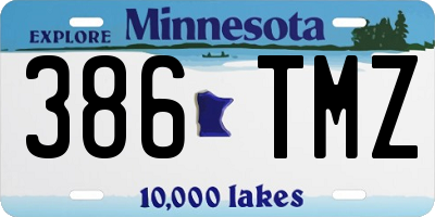 MN license plate 386TMZ
