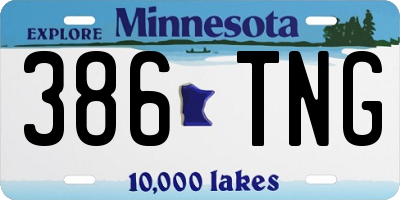 MN license plate 386TNG
