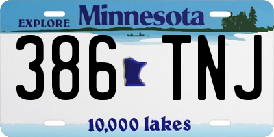 MN license plate 386TNJ
