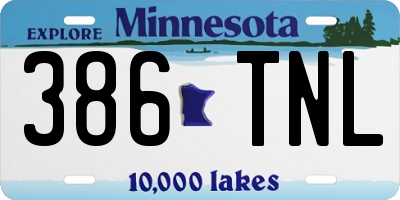 MN license plate 386TNL