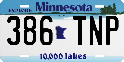 MN license plate 386TNP