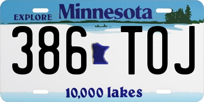 MN license plate 386TOJ