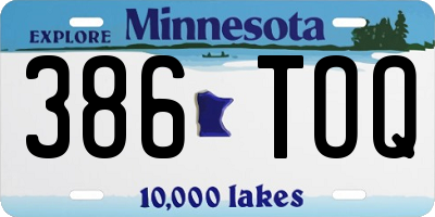 MN license plate 386TOQ
